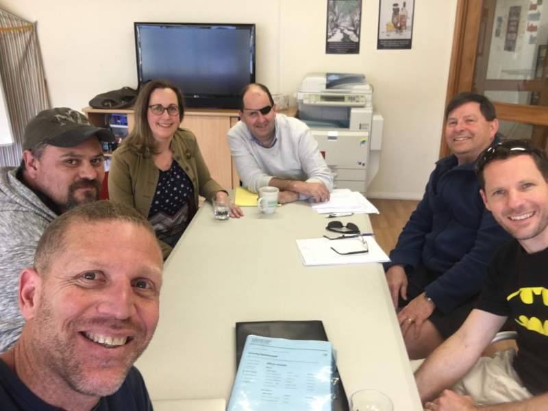 Board Meeting! Scott, Rob, Jebraun, Darren, Muzza & Jeremy... a great team, getting the 'business end' sorted!!